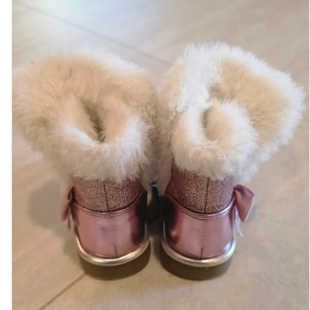 Juicy Couture Toddler Boots SZ 6M Style CB1350 Faux Fur McBling Barbiecore glam